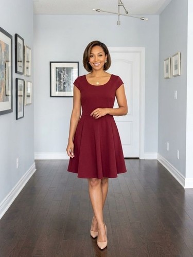Ricki burgundy fit - burgundy, fit-and-flare