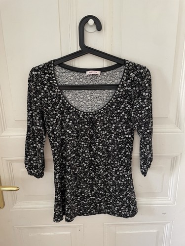 Floral print scoop - floral, neck